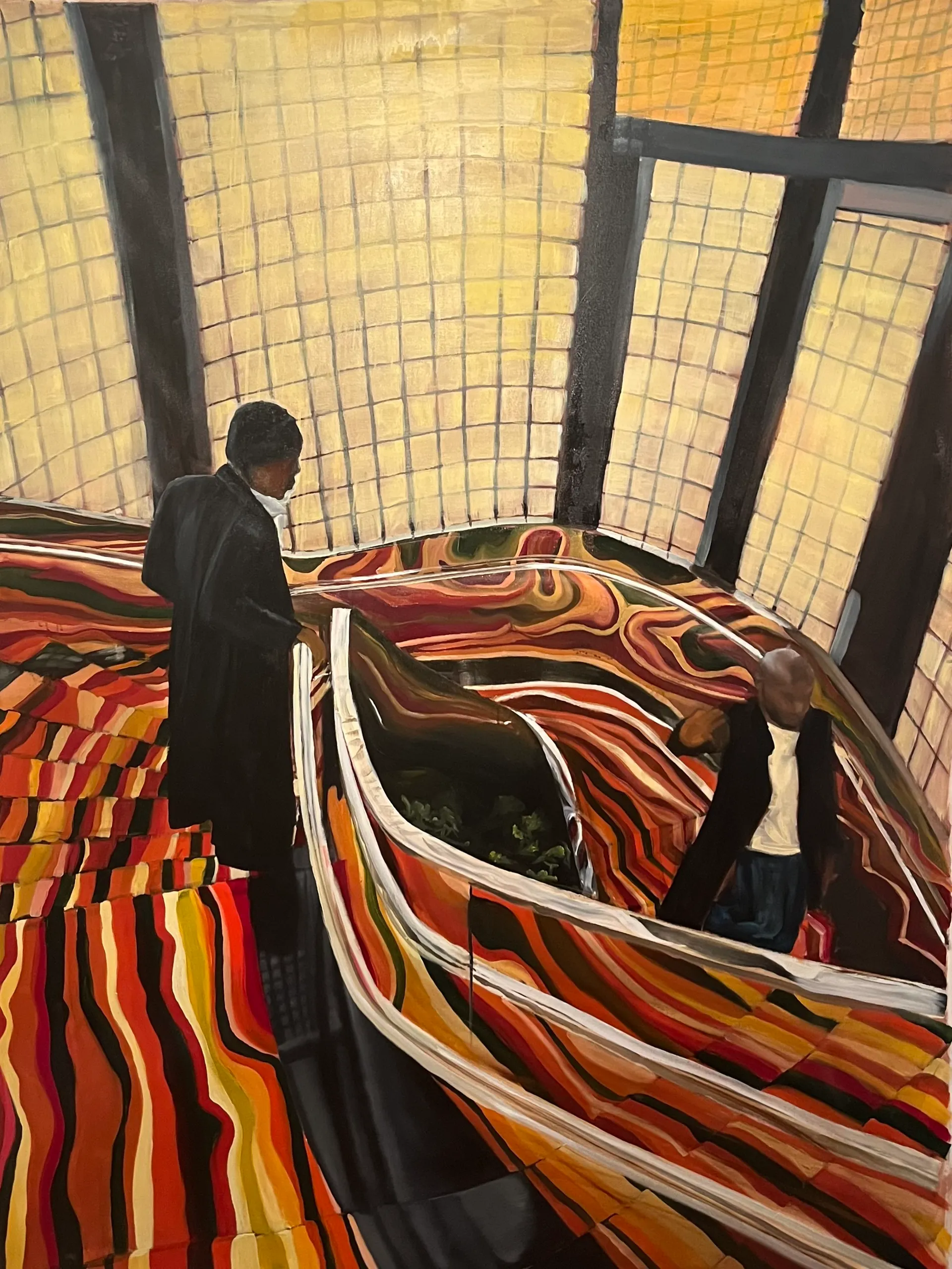 « Hard Work », 2024 — huile sur canevas, 92 × 73 × 2,5 cm.